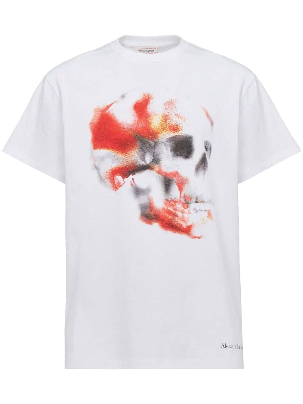 Alexander McQueen White/red/black T-shirts and polo shirts