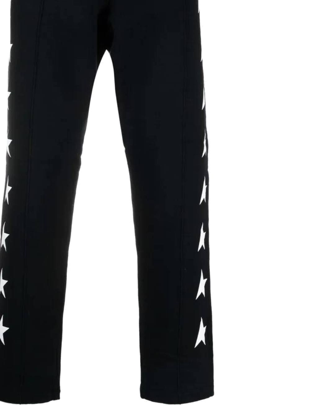 Pantaloni sportivi con motivo stella in cotone nero