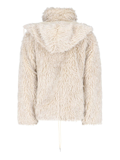 Faux Shearling Hooded Jacket