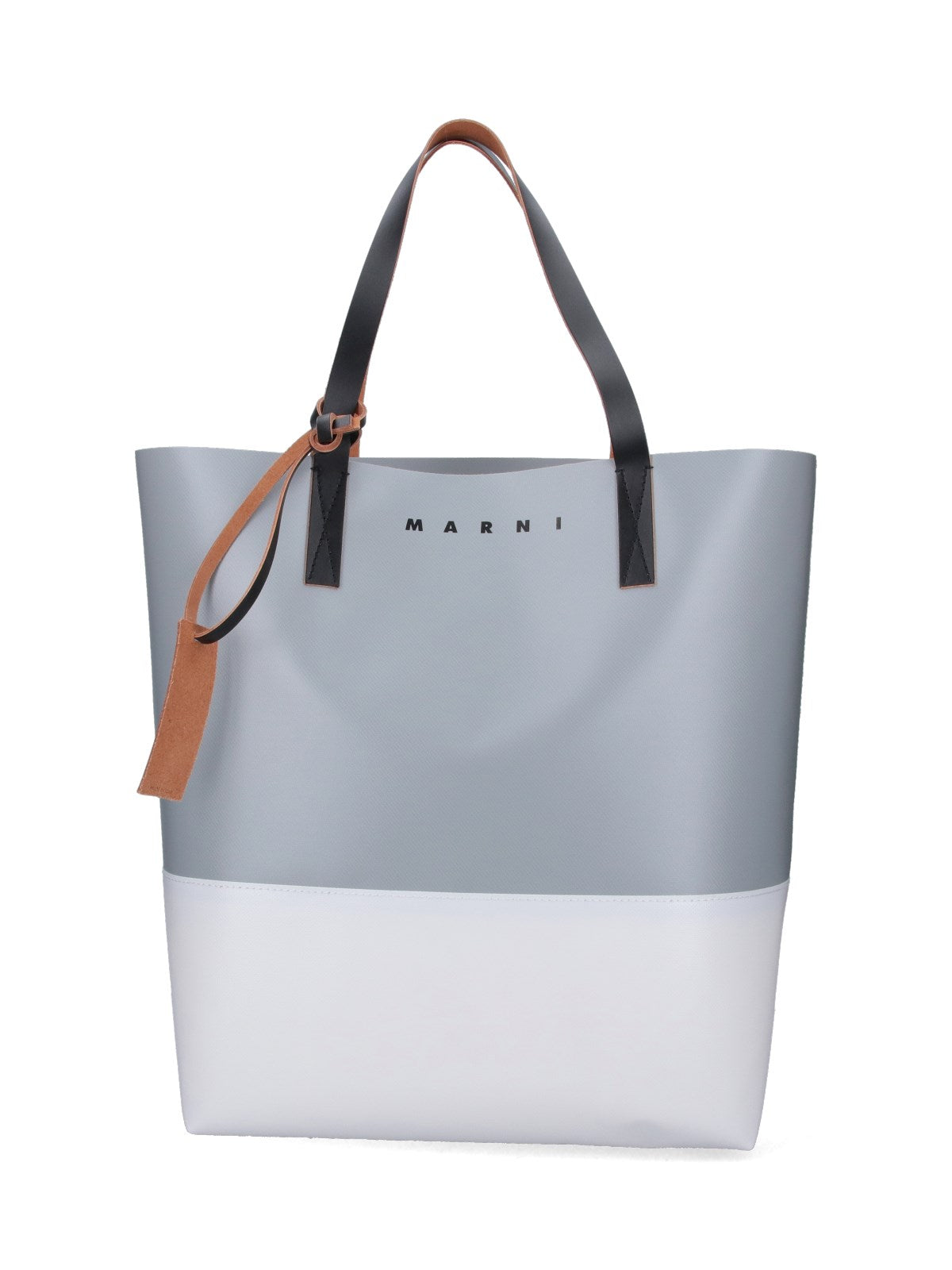 marni borsa tote "tribeca"-borse tote-Marni-borsa tote "tribeca" marni, in tessuto grigio, dettagli neri, due manici superiori, etichetta logata rimovibile, stampa logo nero fronte, scomparto interno unico. codice prodotto shmq0037a0 p5769zo588 composizione: 100% poliestere dimensioni/vestibilità: a 40 x l 33 x p 15 cm made in: italia - Dresso