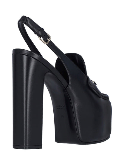 Mocassini plateau slingback con morsetto