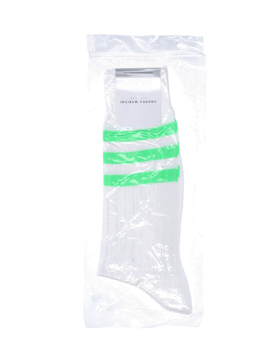 Gestreifte Socken „Fluo Acid Green“.