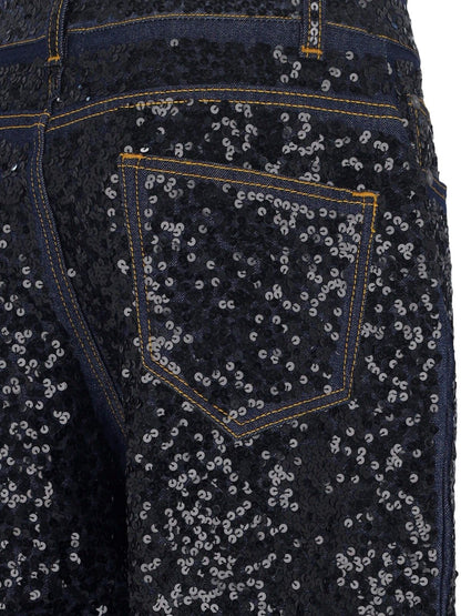 Jeans dritti con paillettes "Guff"