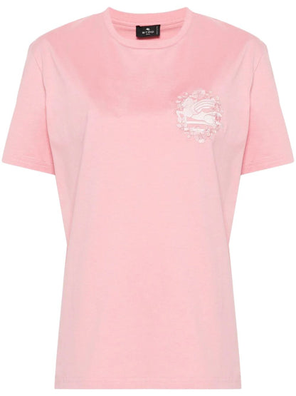 Pink cotton jersey T-shirt