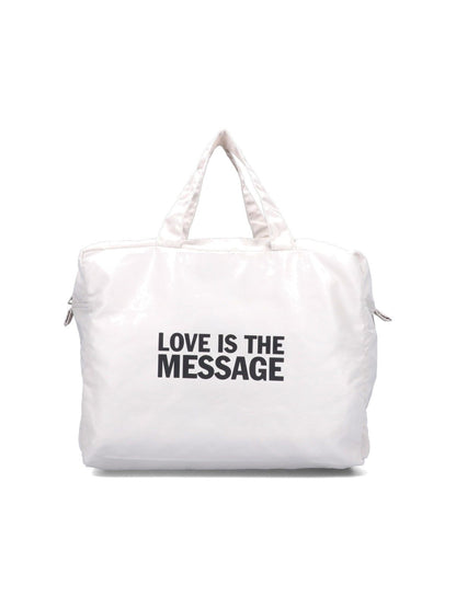 "Love is the Message" tote bag