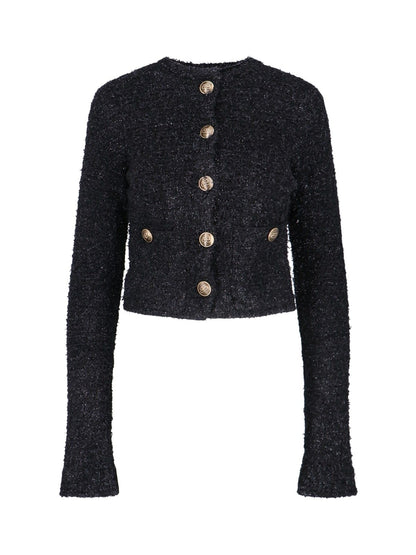 Cardigan crop bottoni