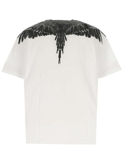 White/black T-shirt with Wings print