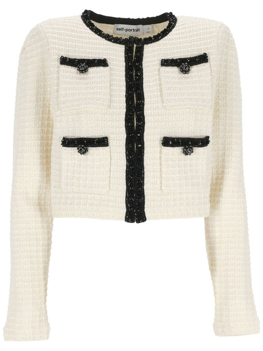 White knitted jacket