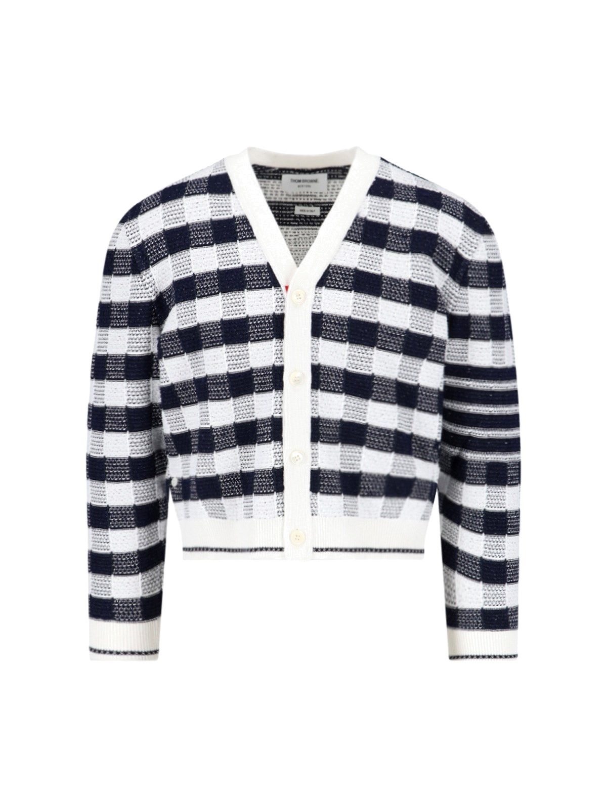 Checked crop cardigan