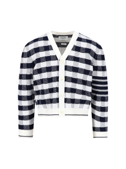 Checked crop cardigan