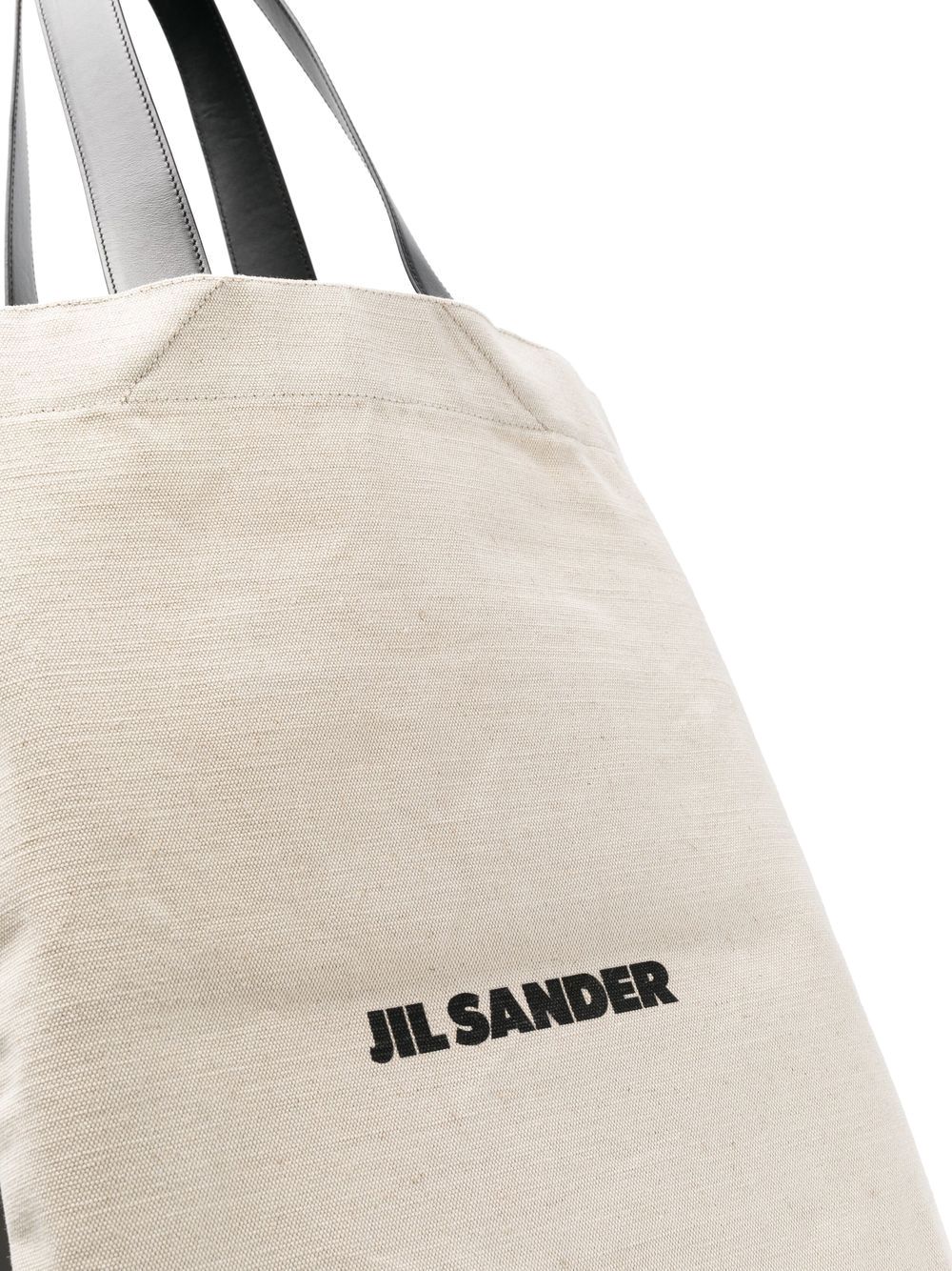 Borsa tote in lino con stampa del logo