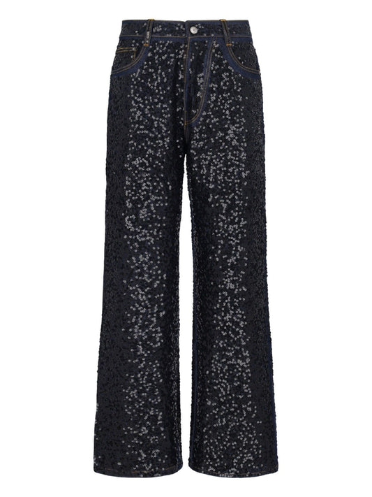 Jeans dritti con paillettes "Guff"