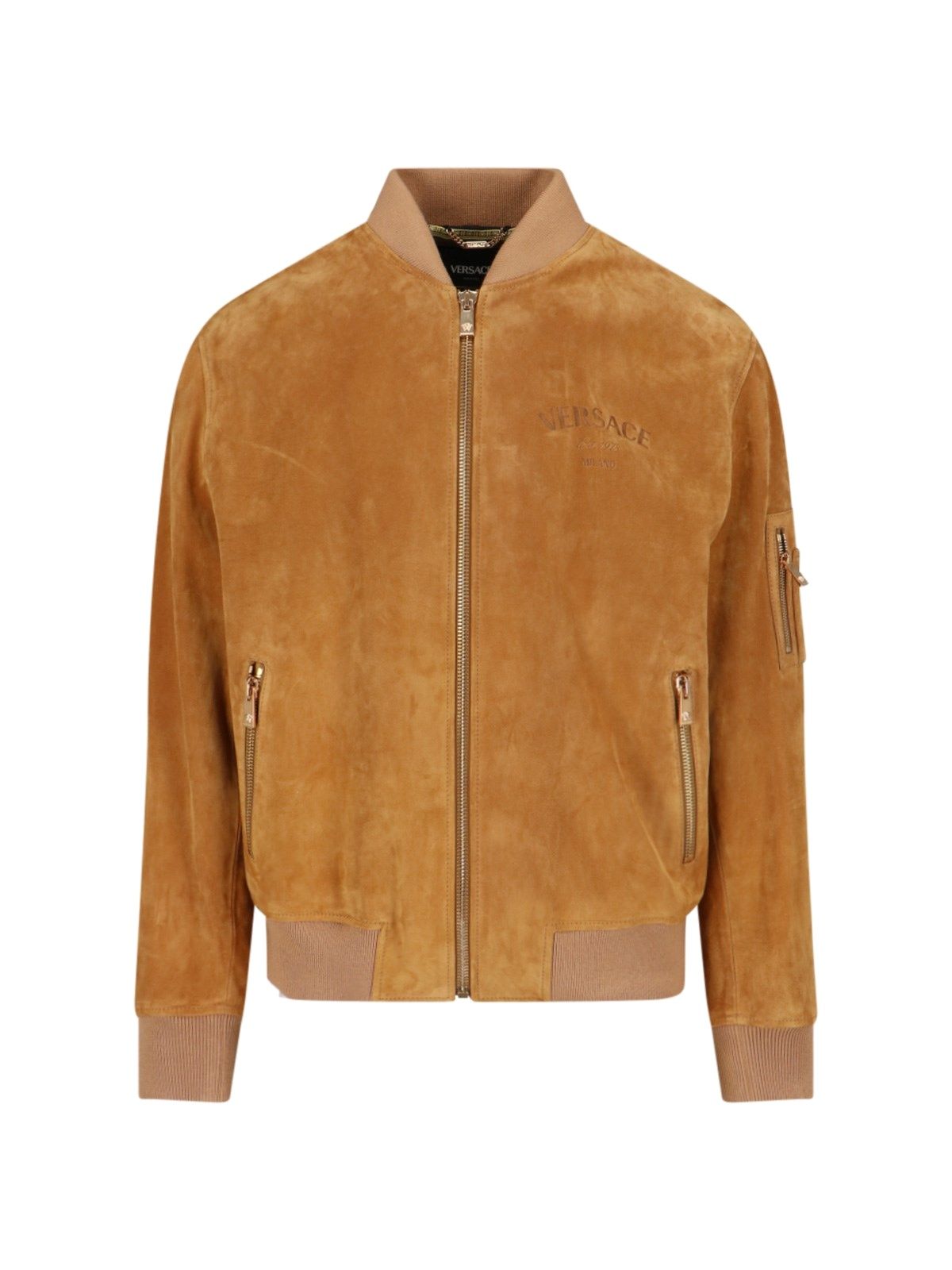 Giacca bomber in pelle scamosciata