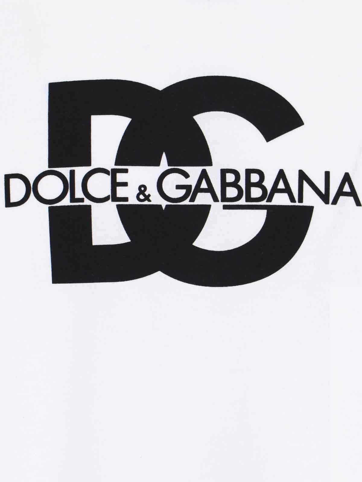 Dolce & Gabbana T-Shirt logo-t-shirt-Dolce & Gabbana-Pantaloni sportivi logo Dolce & Gabbana, in cotone nero, vita elastica, coulisse, due tasche zip laterali, una tasca zip retro, placca logo metallico argentato retro, polsini elastici.-Dresso