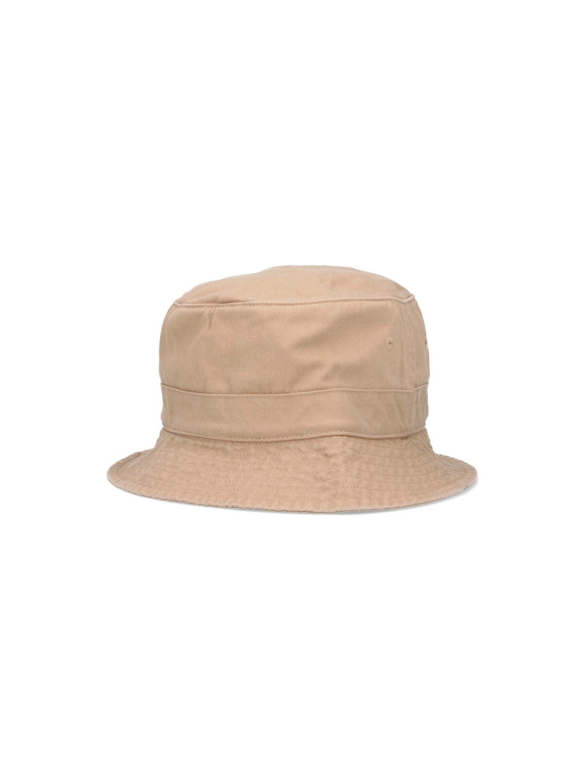 Polo Ralph Lauren Cappello bucket logo-cappelli-Polo Ralph Lauren-Cappello bucket logo Polo Ralph Lauren, in cotone beige, ricamo logo blu fronte, visiera-Dresso