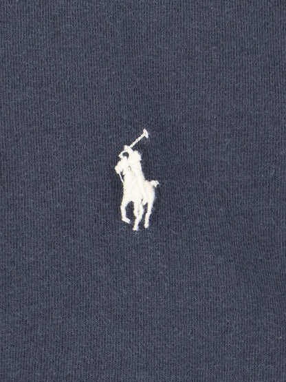 Polo Ralph Lauren T-Shirt logo-t-shirt-Polo Ralph Lauren-T-shirt logo Polo Ralph Lauren, in cotone blu, girocollo, maniche corte, ricamo logo bianco petto, orlo dritto.-Dresso