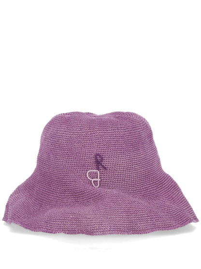 Purple raffia hat