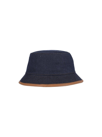 Denim effect bucket hat