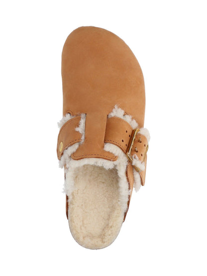 "Boston Bold Shearling" Mules