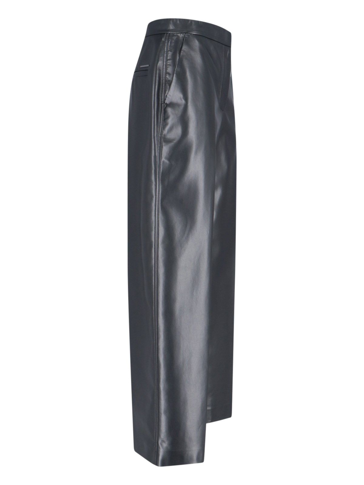 Mixed leather trousers