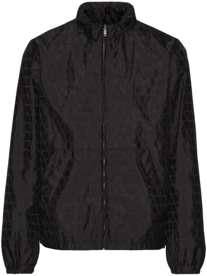Jacket with black monogram print