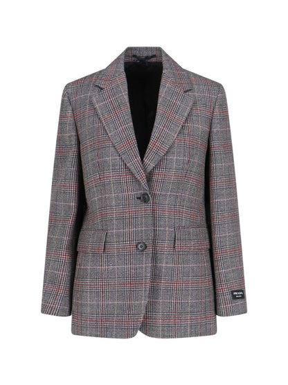 Blazer monopetto a quadri