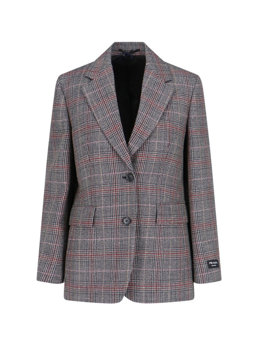 Blazer monopetto a quadri