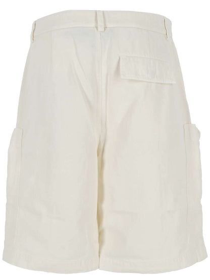 Shorts di lino beige