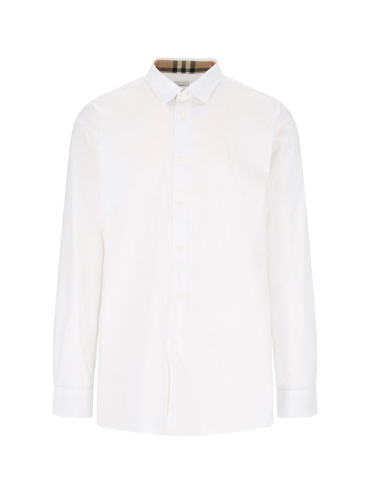 Burberry Camicia "sherfield"-camicie-Burberry-Camicia "sherfield" Burberry, in cotone bianco, colletto classico, chiusura bottoni, bottoni polsini, orlo curvo.-Dresso