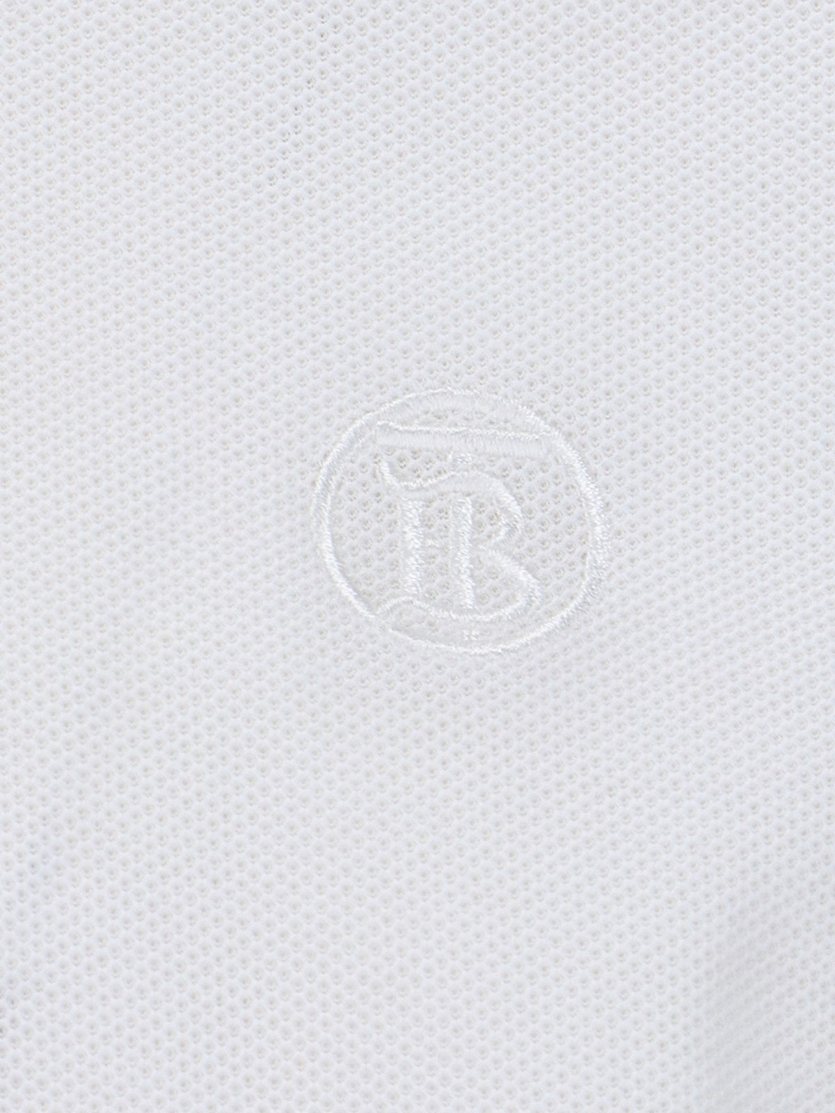 Burberry Polo logo-t-shirt-Burberry-Polo logo Burberry, in cotone bianco, colletto classico dettaglio righe rosse e nere, bottoni fronte, ricamo logo petto tono su tono, maniche corte, spacchetti laterali, orlo dritto.-Dresso