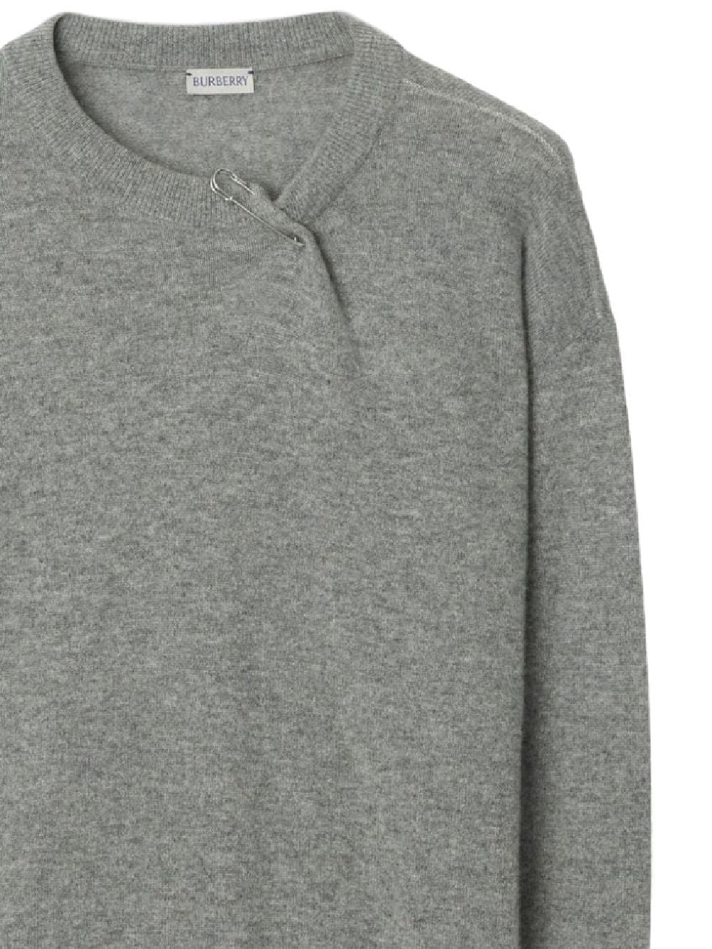 Maglione grigio con logo ricamato sul davanti