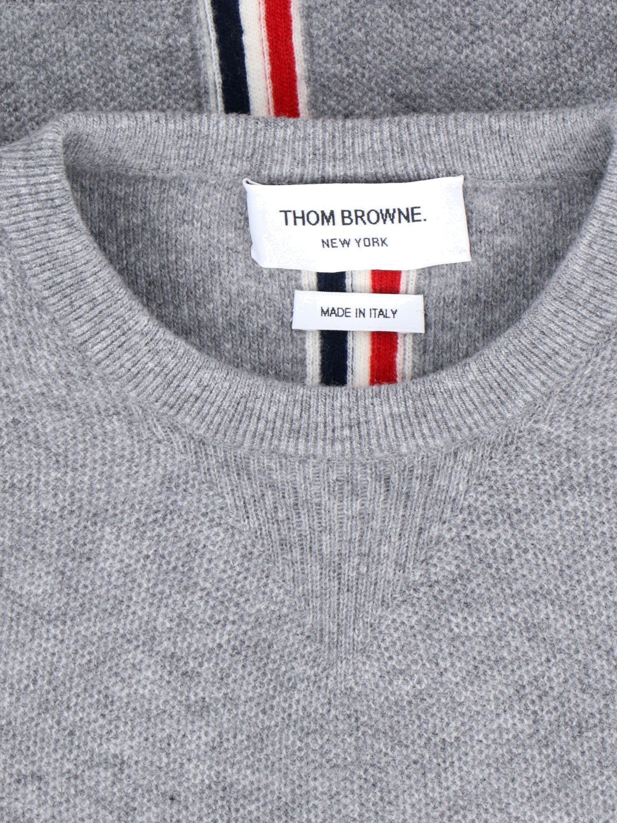 Maglione girocollo con fascia tricolore