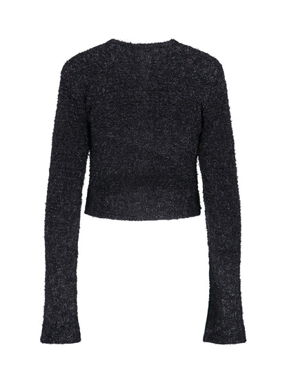 Cardigan crop bottoni