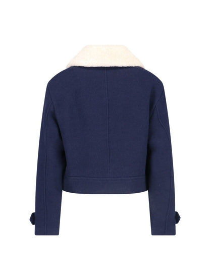 Giacca tecnica crop in shearling