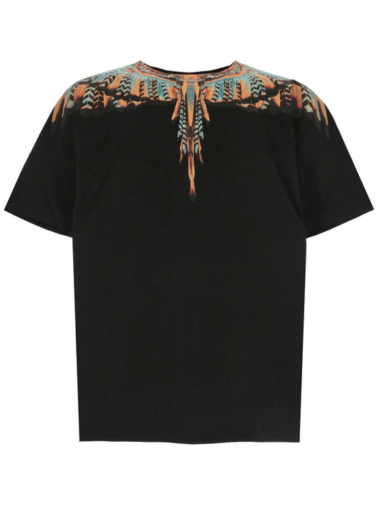 Black T-shirt with wings print