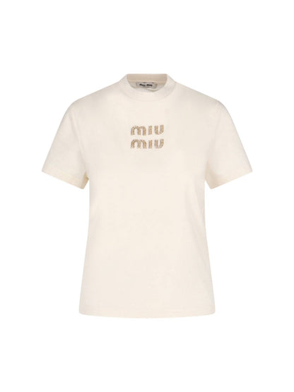 T-shirt logo con strass