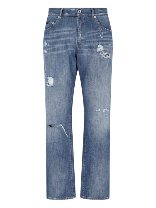 Jeans with destroyed details