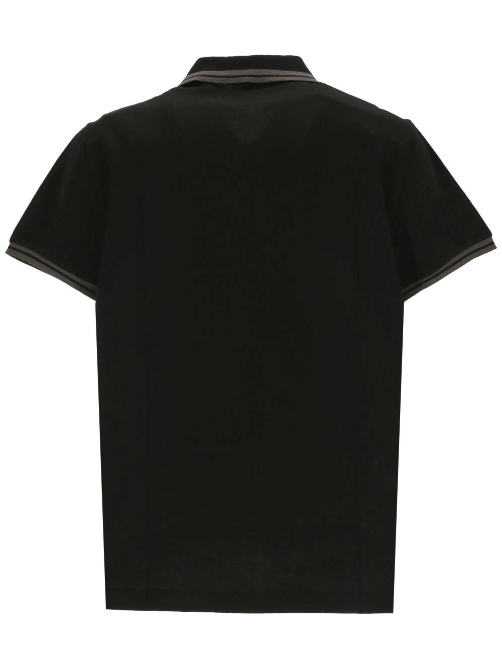 Black/grey cotton polo shirt