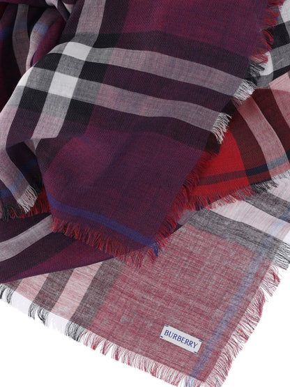 Reversible wool and silk scarf "Check"