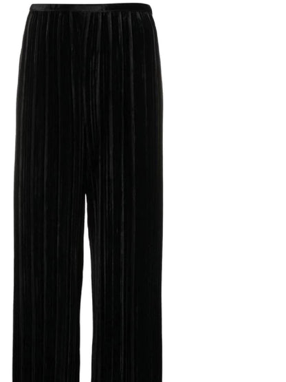 Trousers with flared hem
