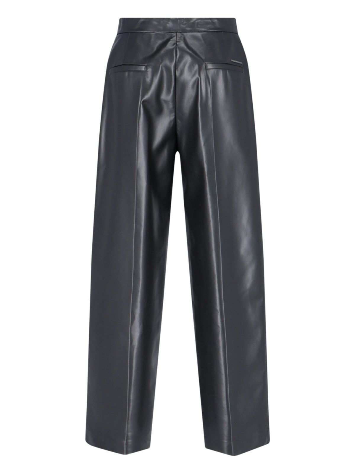 Mixed leather trousers