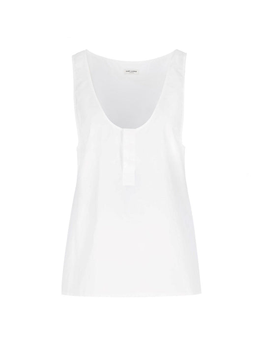 Semi-transparent "Henley" tank top