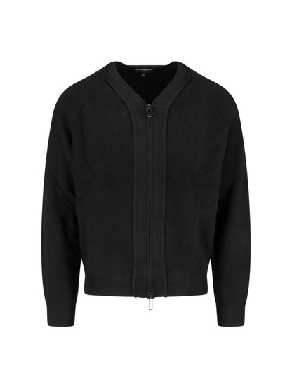 Cardigan zip in maglia