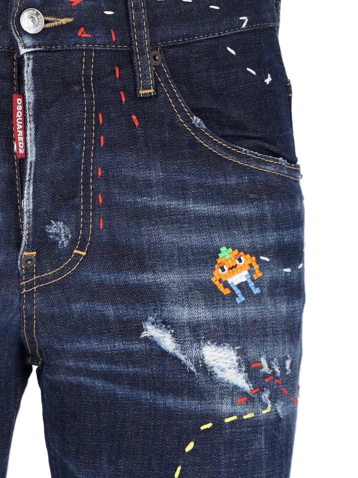 "Dark Monster Maze" slim jeans