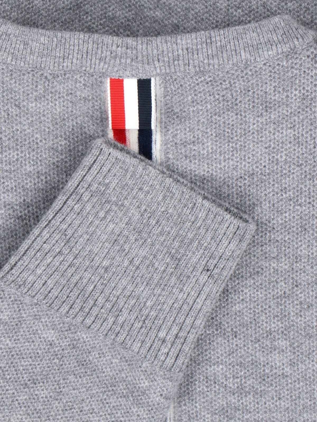 Maglione girocollo con fascia tricolore