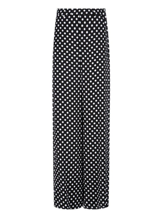 Polka dot wide leg trousers