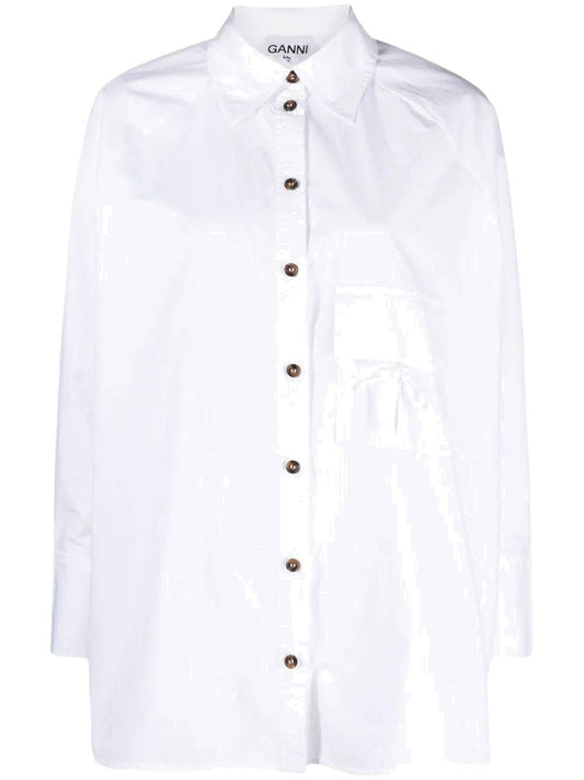 Camicia in popeline di cotone organico bianco