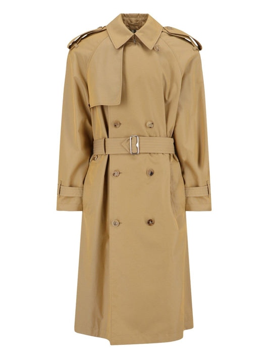 Double-breasted midi trench coat