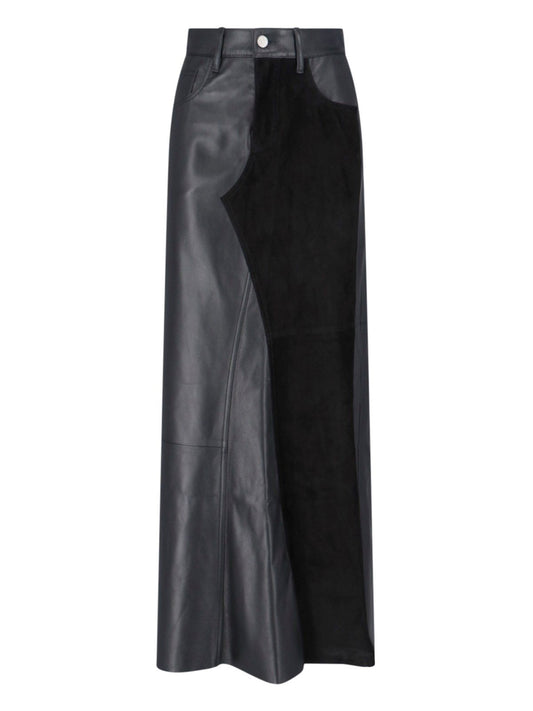 Leather maxi skirt