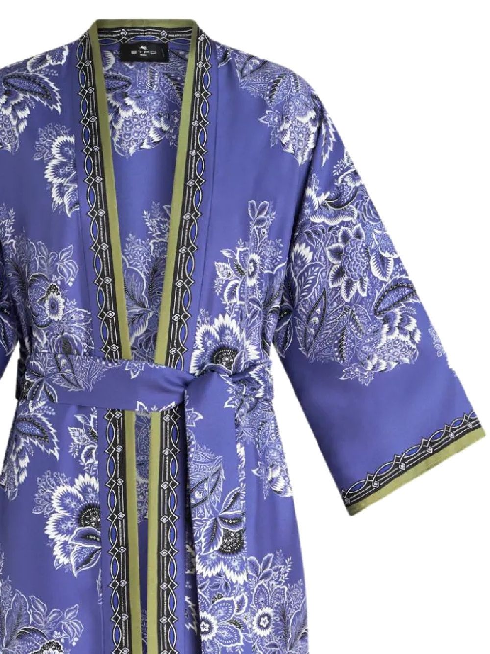 Kimono midi con dettagli dorati